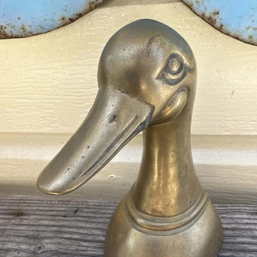 Vintage Brass Duck Head Bookend  Door Stop MCM  (Leonard Made In Korea ) Only 1